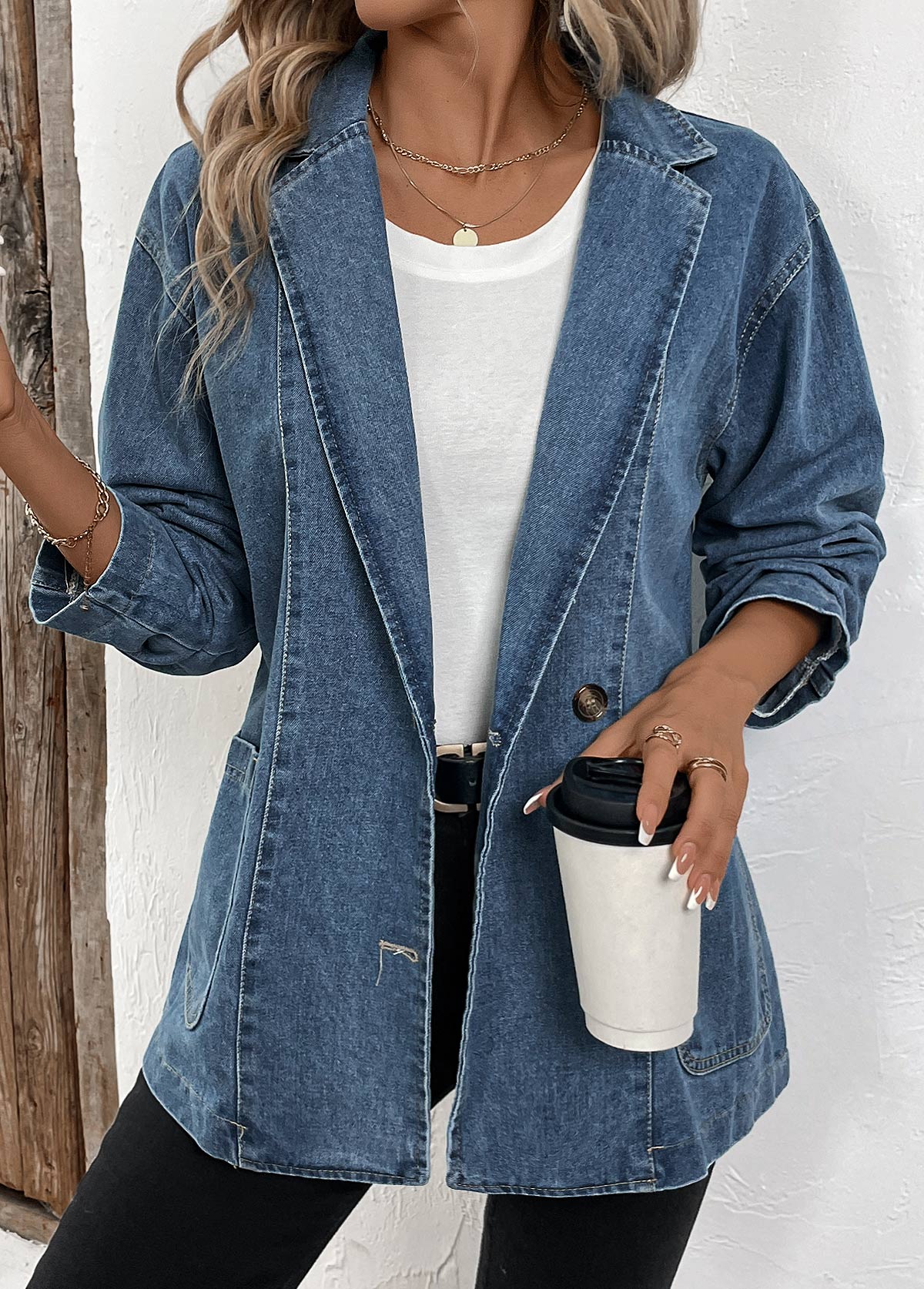 Dames Spijkerblazer met Reverskraag