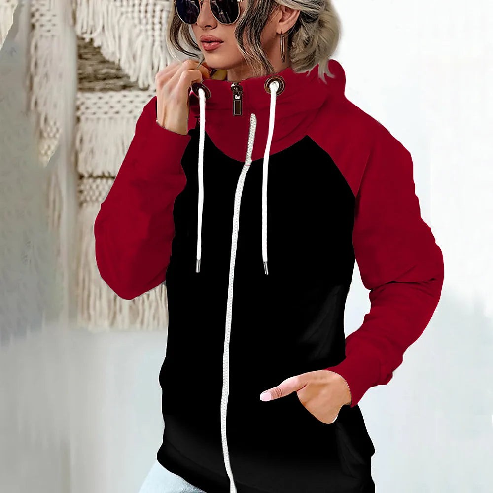 Dames Hoodievest met Rits en Raglanmouwen