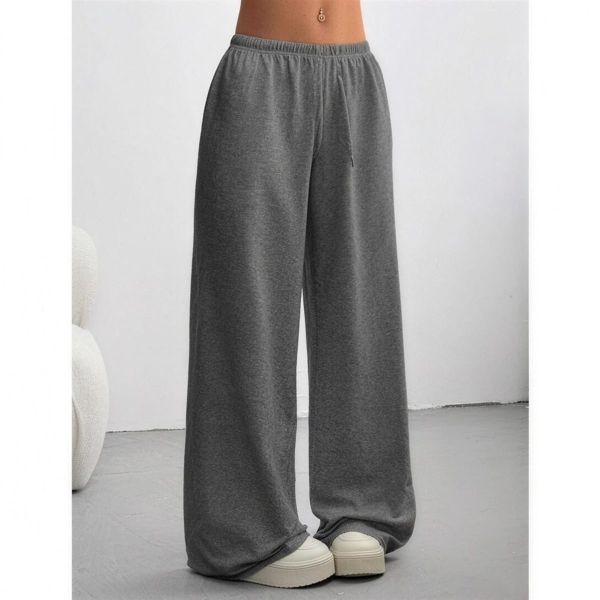 Dames Wijde Broek met Elastische Taille