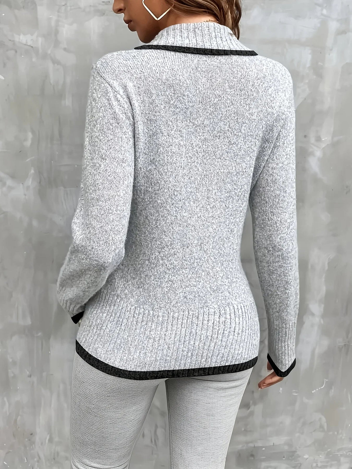 Dames Kleurblok Vest met Knopen