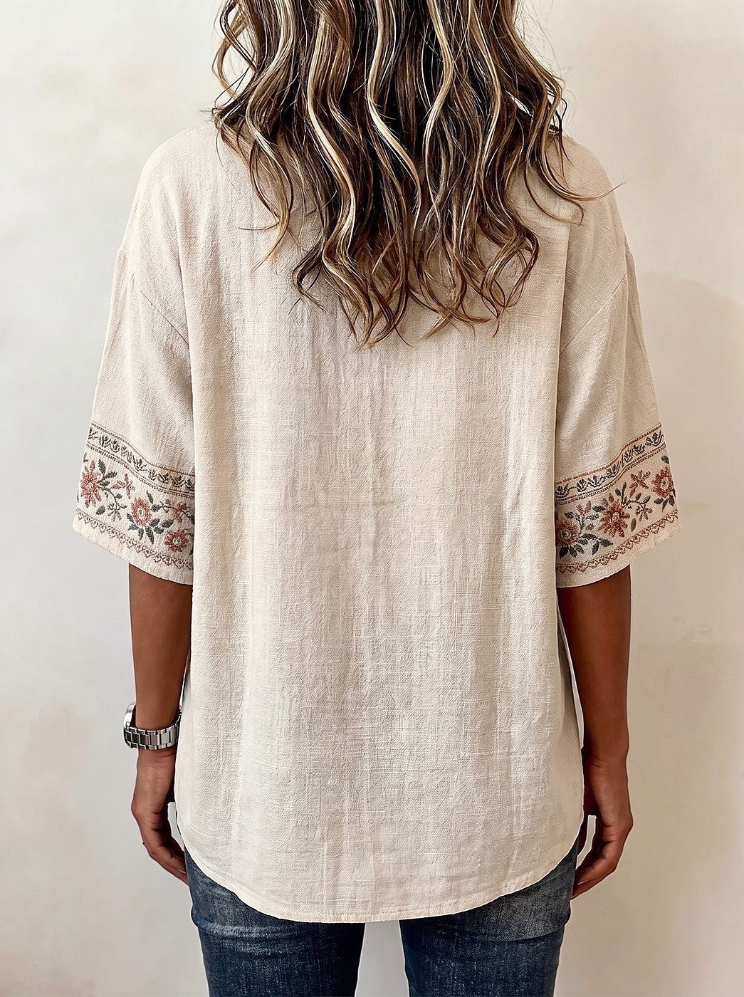 Dames Kanten Blouse met Halve Mouwen