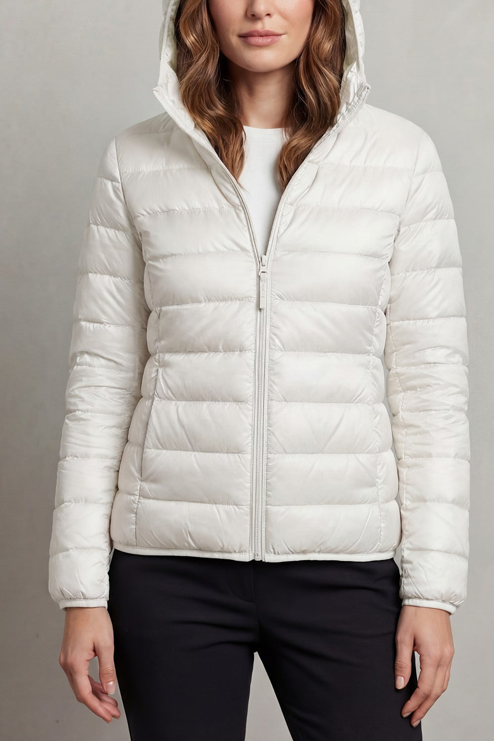 Dames Opvouwbare Puffer Jas met Capuchon