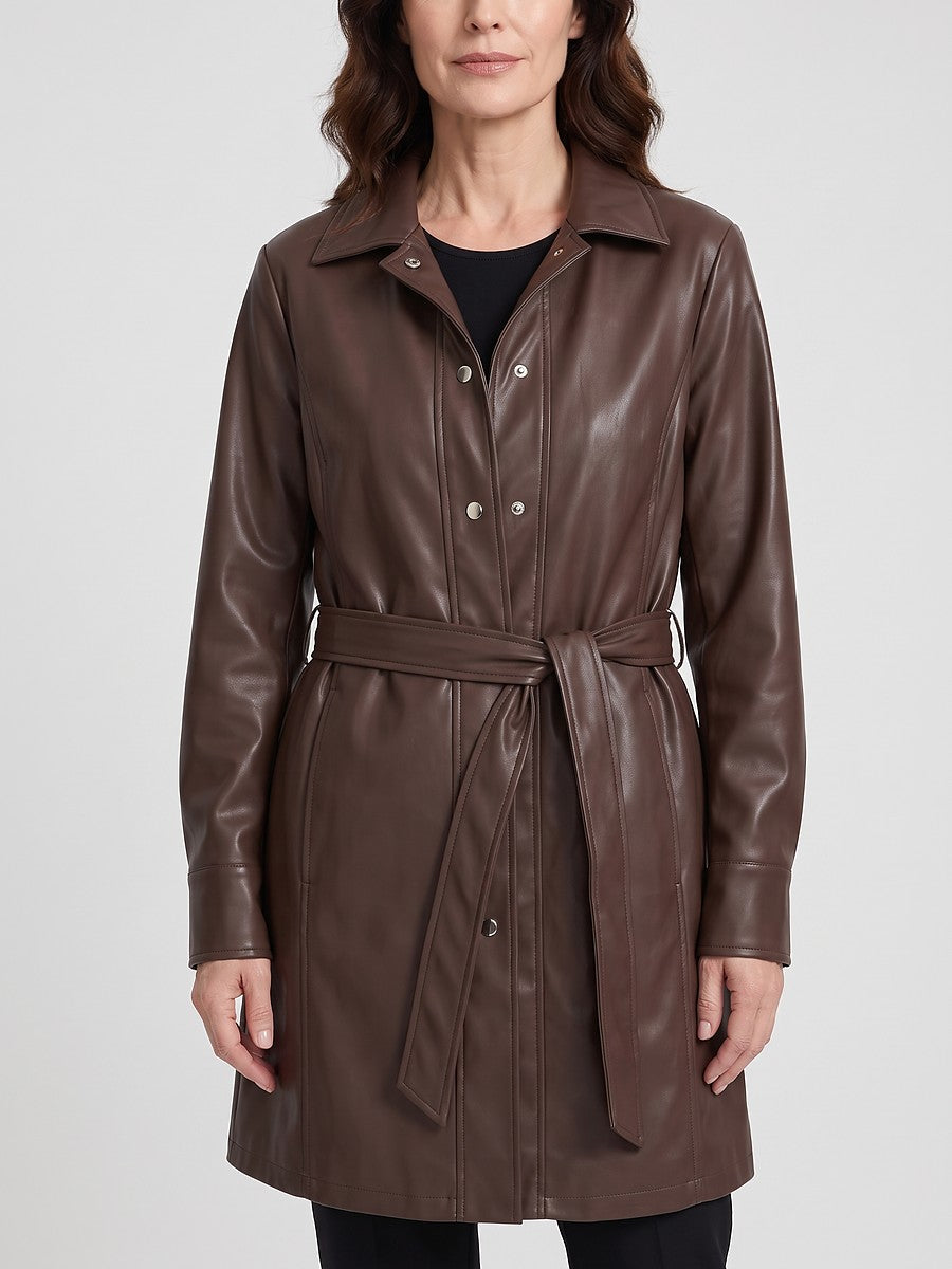 Dames Korte Trenchcoat met Bindceintuur
