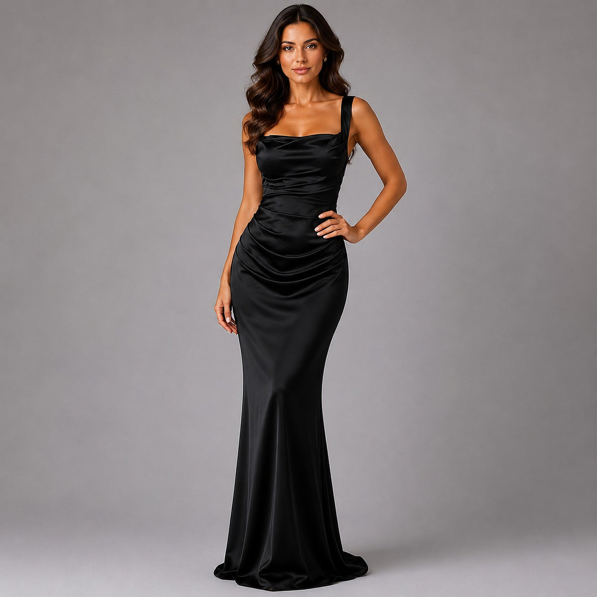 Dames Maxi Jurk met Vierkante Hals