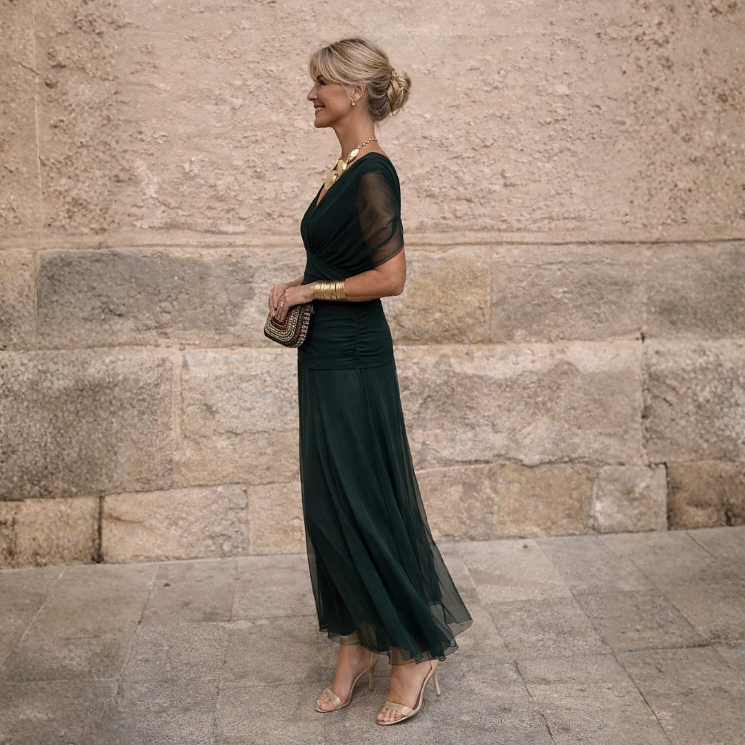 Dames Maxi Jurk Off Shoulder met Laagjes