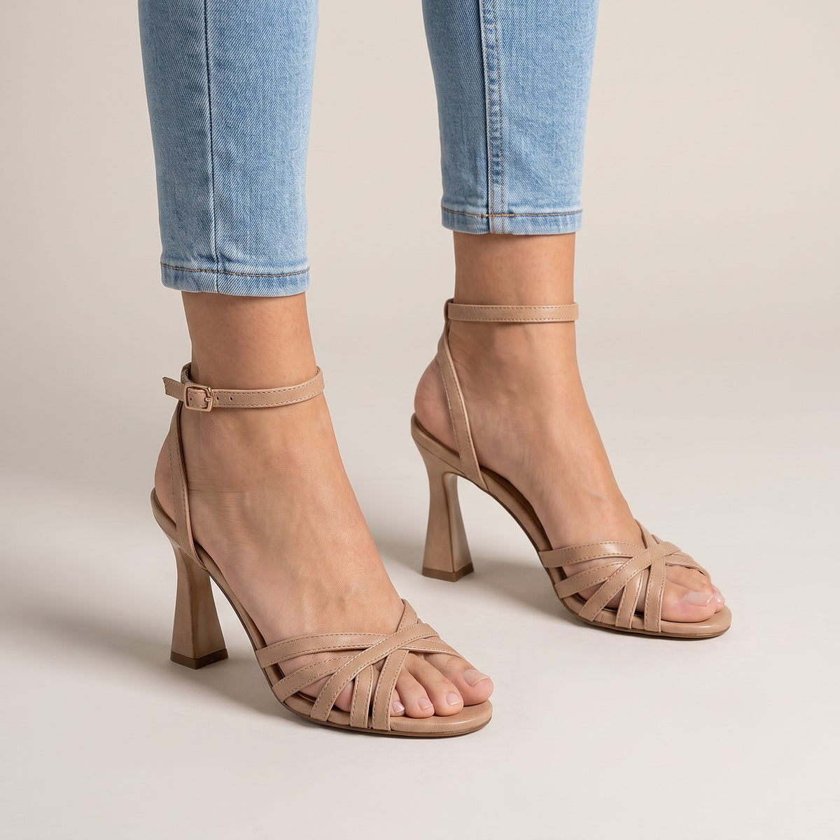 Dames Sandalen met Hak en Enkelband