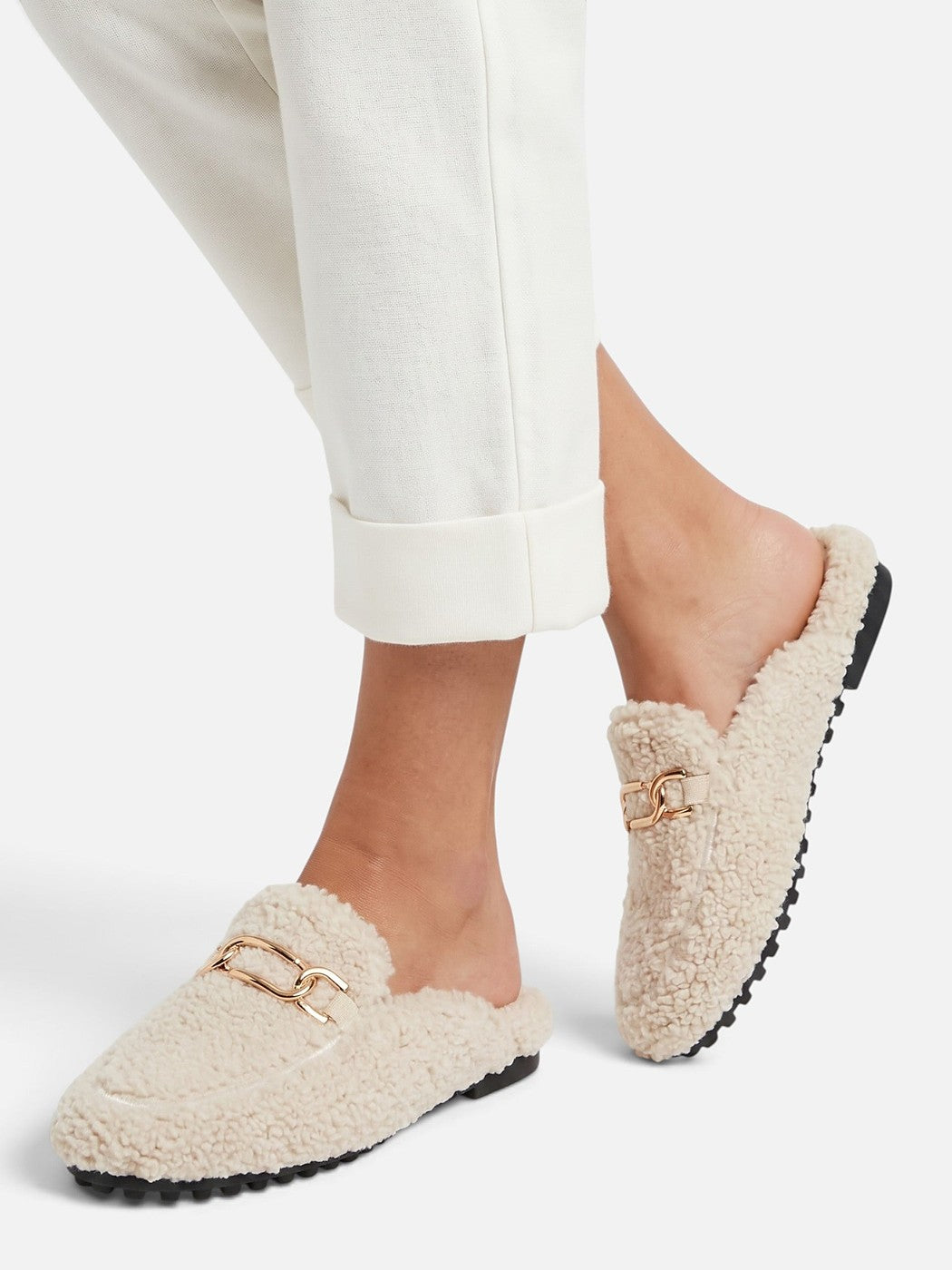 Dames Teddy Loafers met Ketting