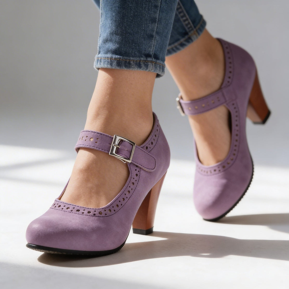 Dames Mary Jane Pumps van Suèdine