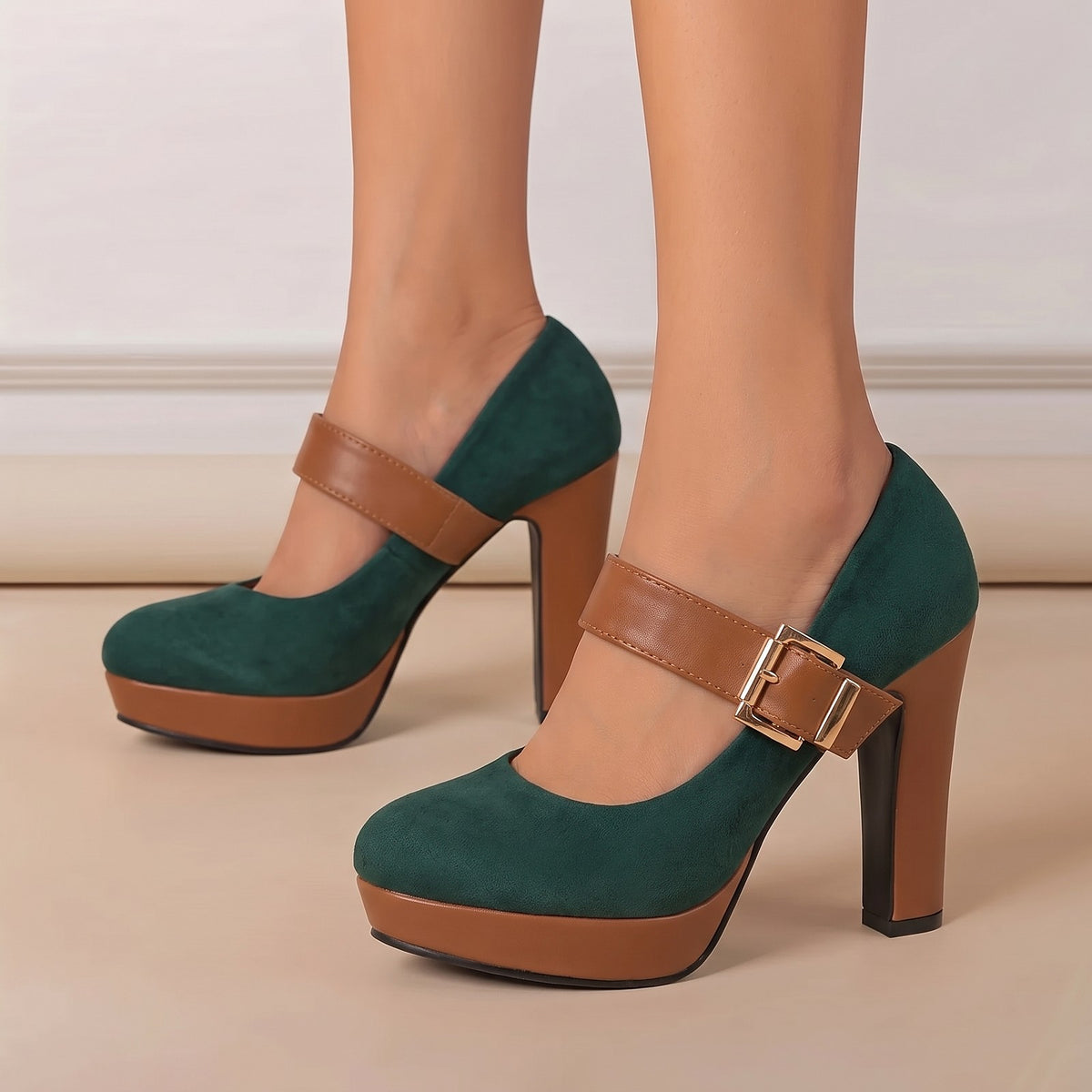 Dames Mary Jane Pumps met Plateau
