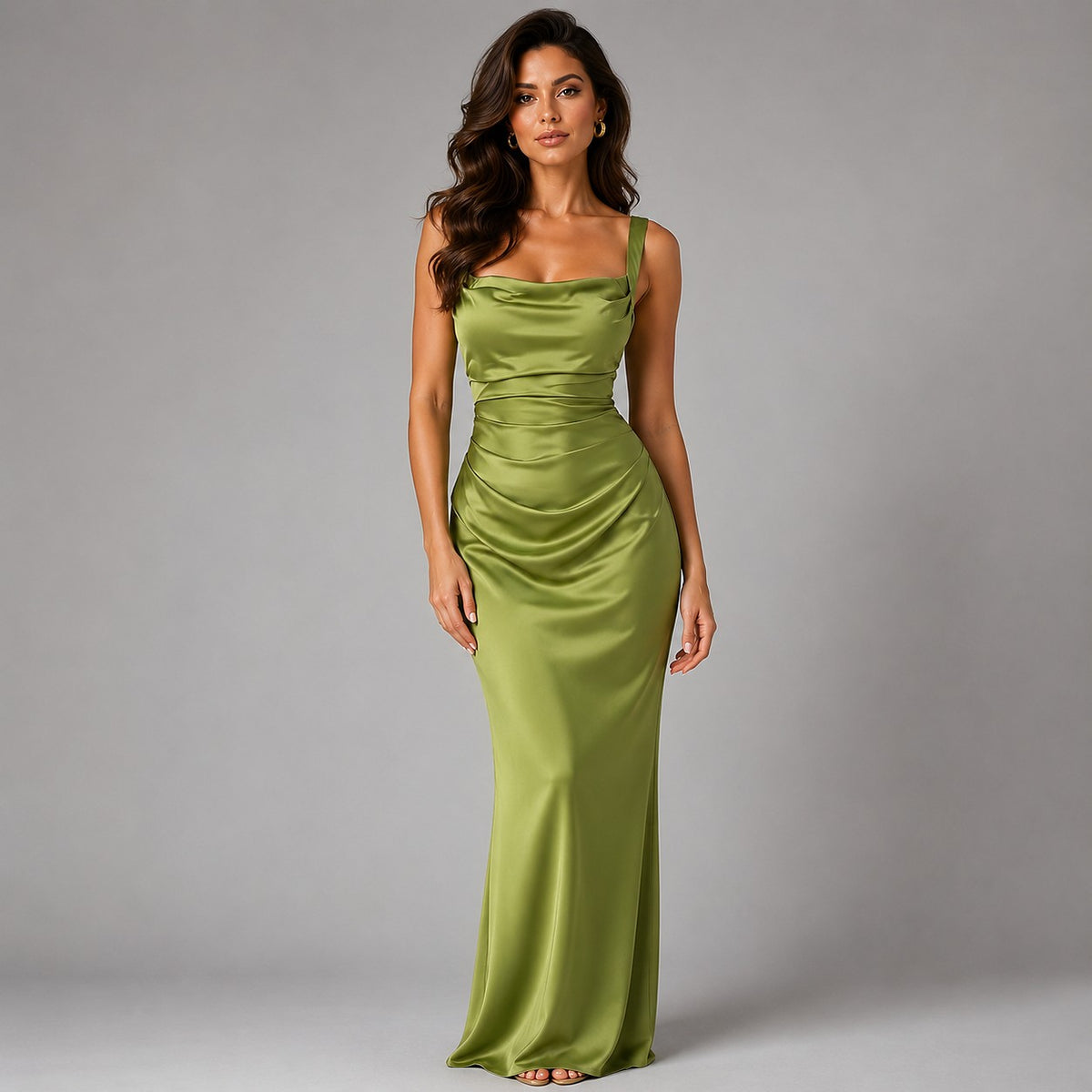 Dames Maxi Jurk met Vierkante Hals