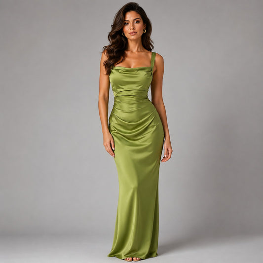 Dames Maxi Jurk met Vierkante Hals