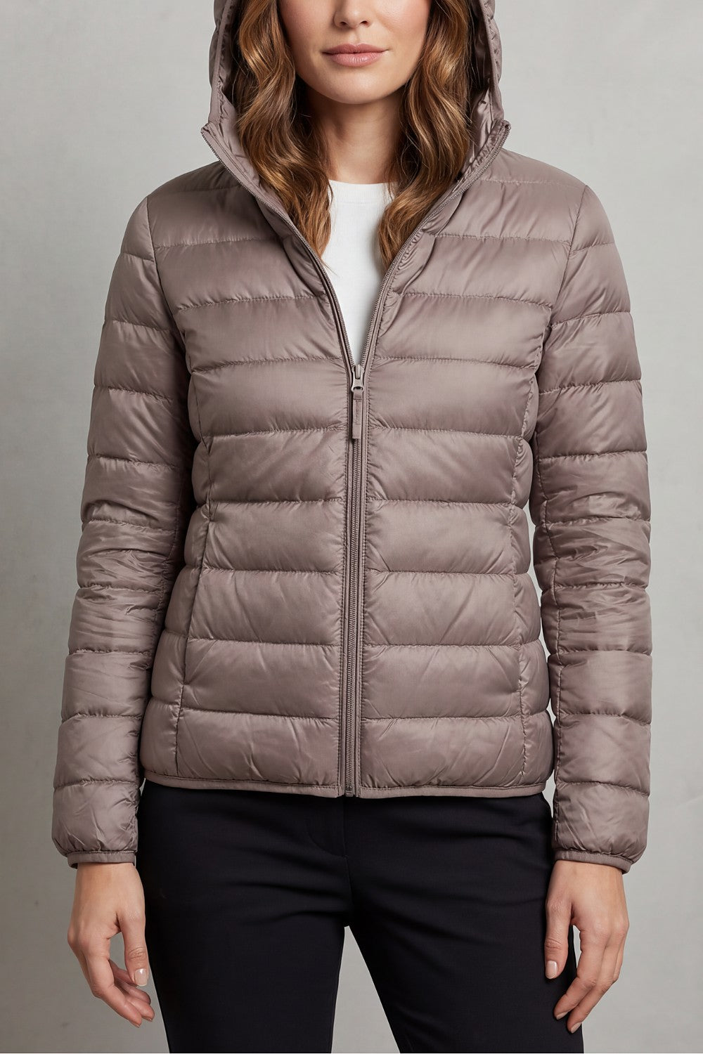 Dames Opvouwbare Puffer Jas met Capuchon