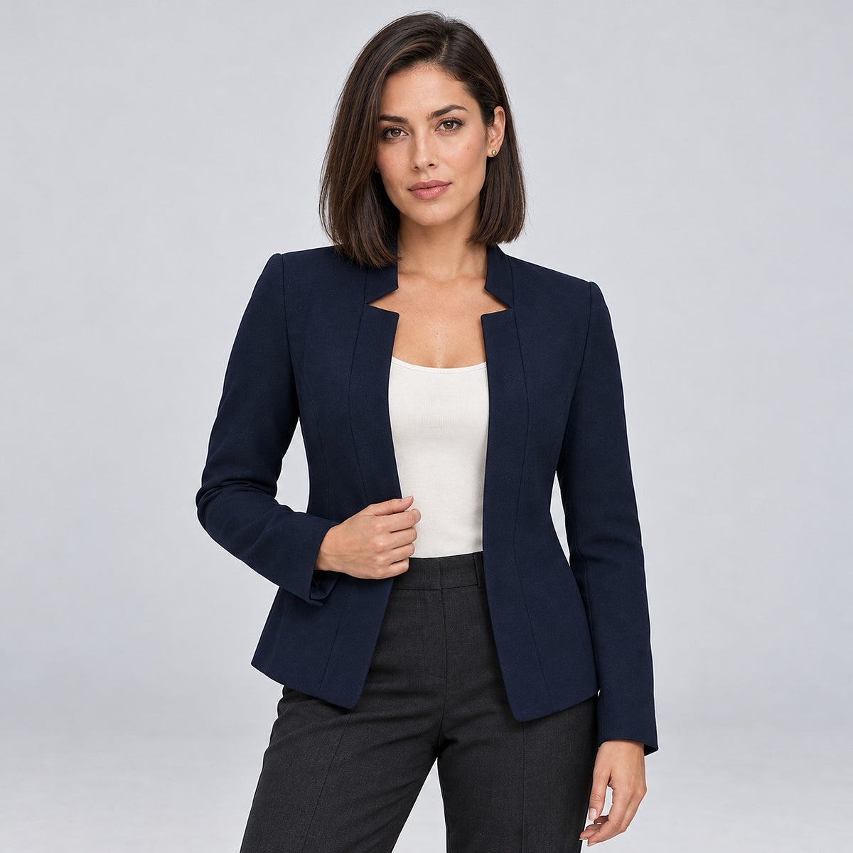 Dames Gebreide Blazer met Open Voorkant