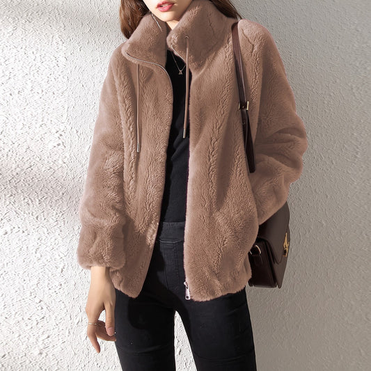 Damesvest Teddy Fleece met Rits en Zakken