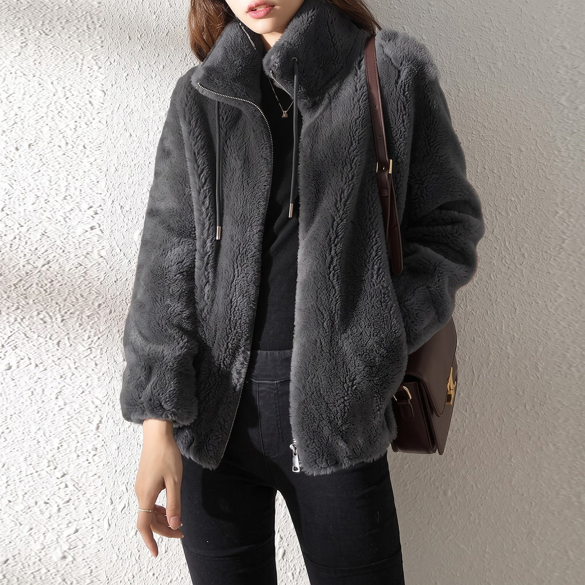 Damesvest Teddy Fleece met Rits en Zakken