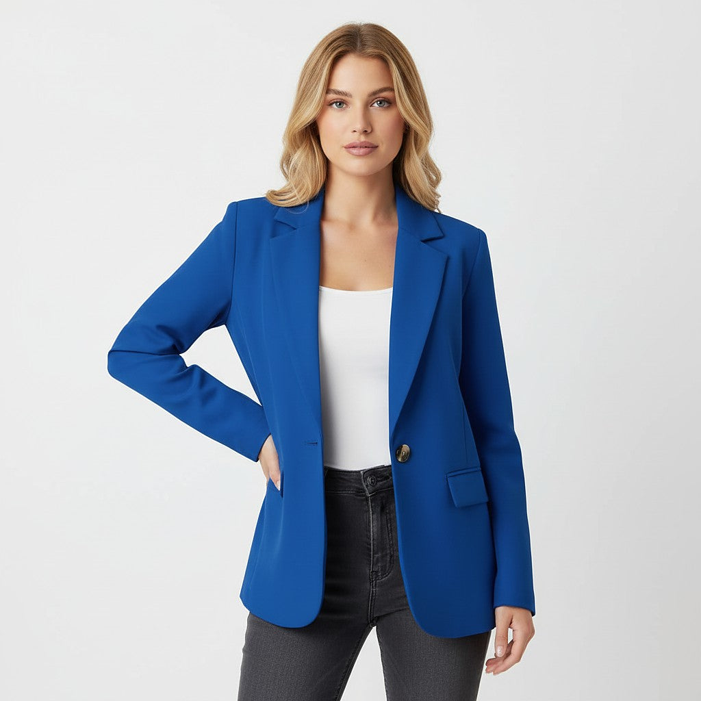 Dames Getailleerde Blazer met Enkele Knoop