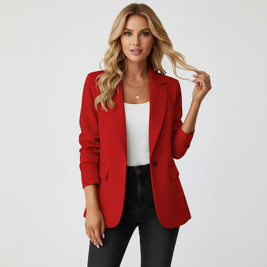 Dames Getailleerde Blazer met Enkele Knoop