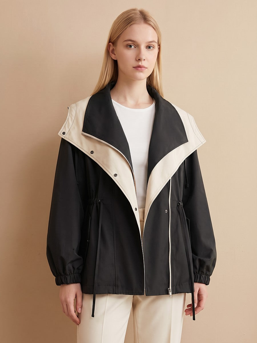 Dames Oversized Windjack met Grote Kraag