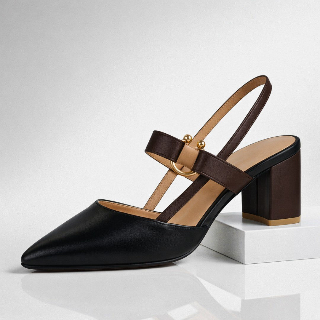 Dames Slingbacks met Blokhak en Ring