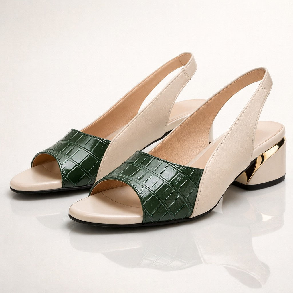 Dames Sandalen met Blokhak en Open Neus