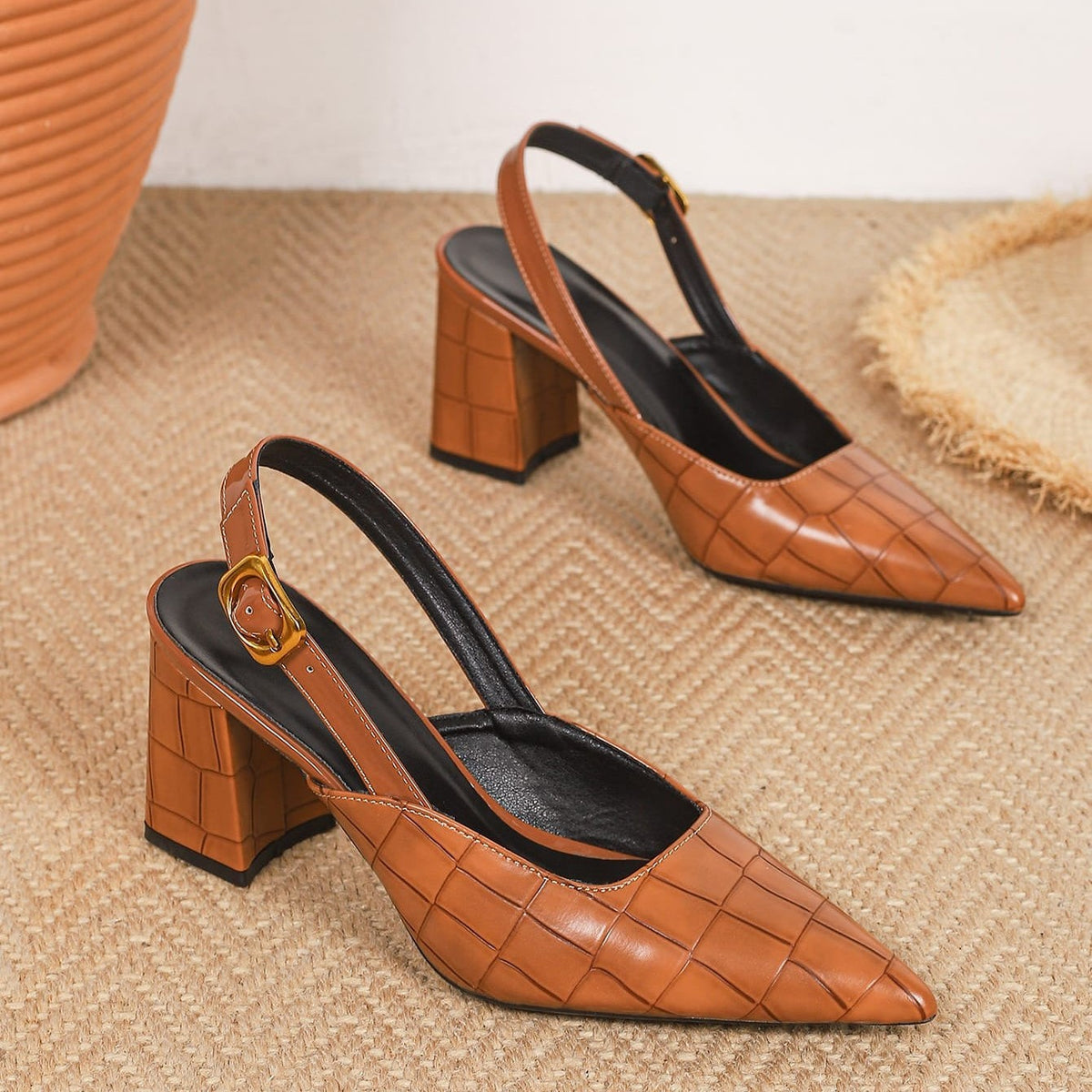 Dames Bruiloft Schoenen Slingback met Krokoprint
