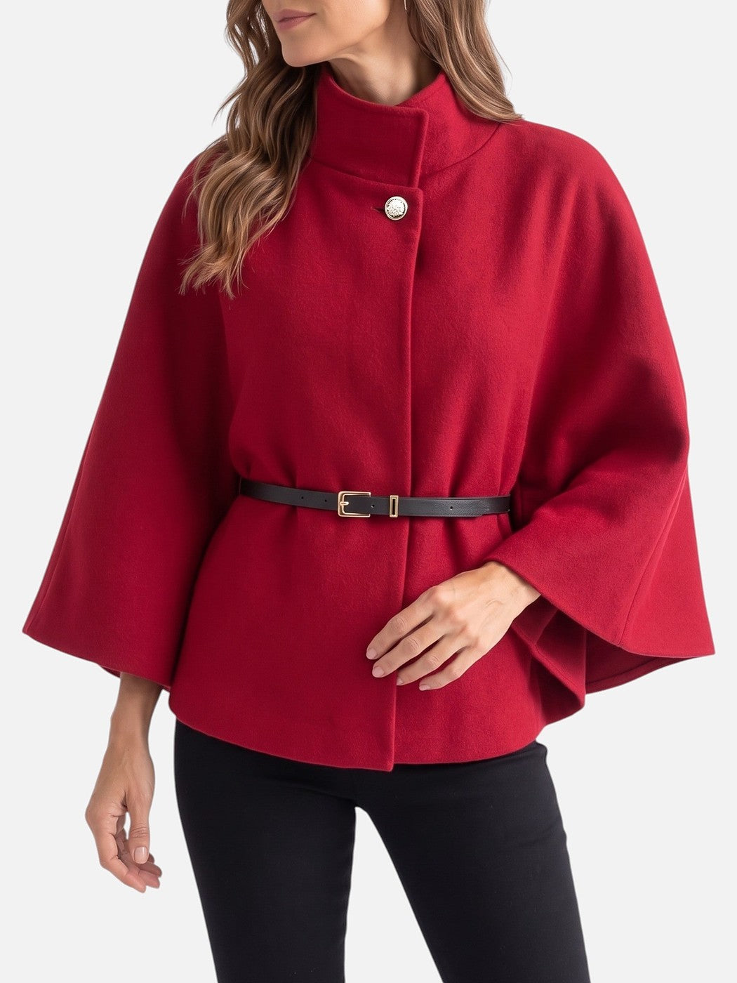 Dames Korte Cape Jas met Riem