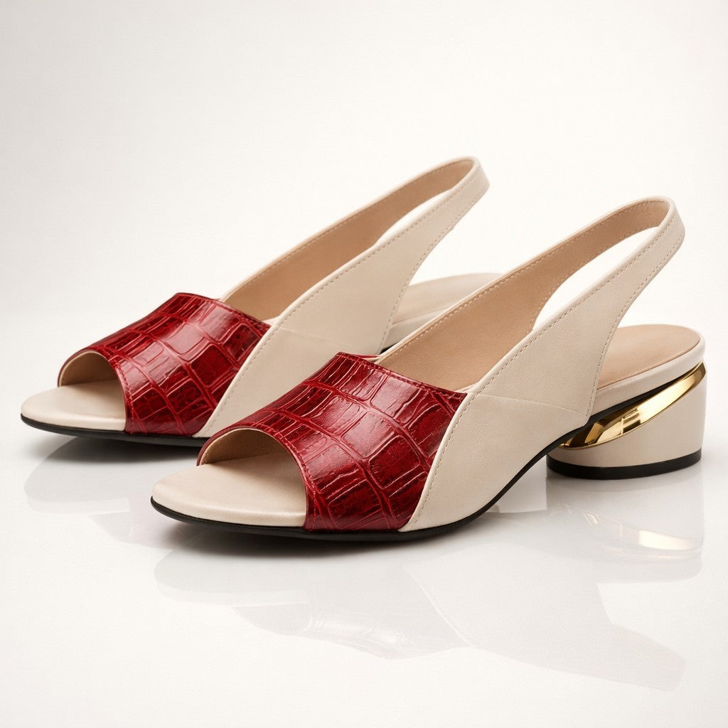 Dames Sandalen met Blokhak en Open Neus