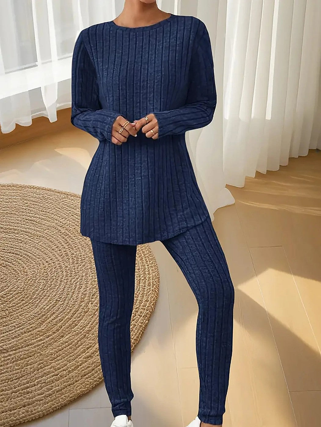 Dames Tweedelig Setje met Geribbelde Legging