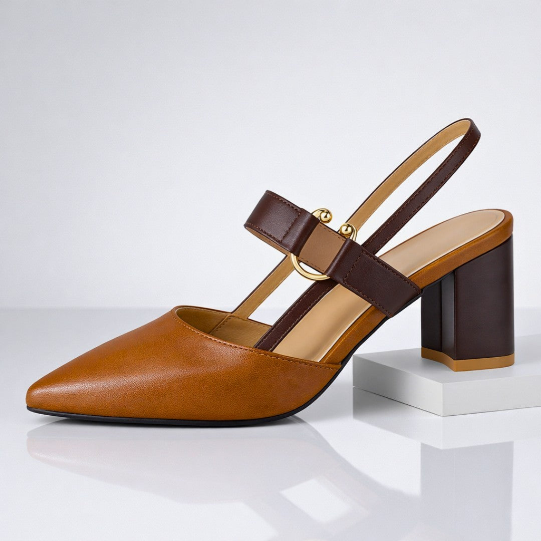 Dames Slingbacks met Blokhak en Ring