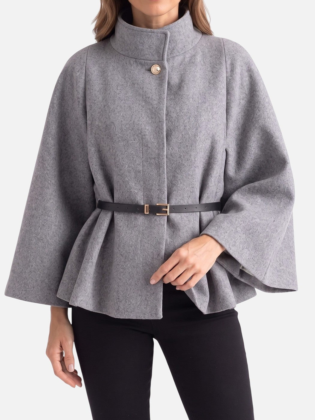 Dames Korte Cape Jas met Riem
