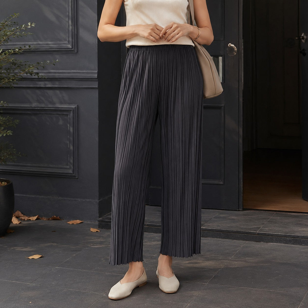 Dames Wijde Broek met Hoge Taille