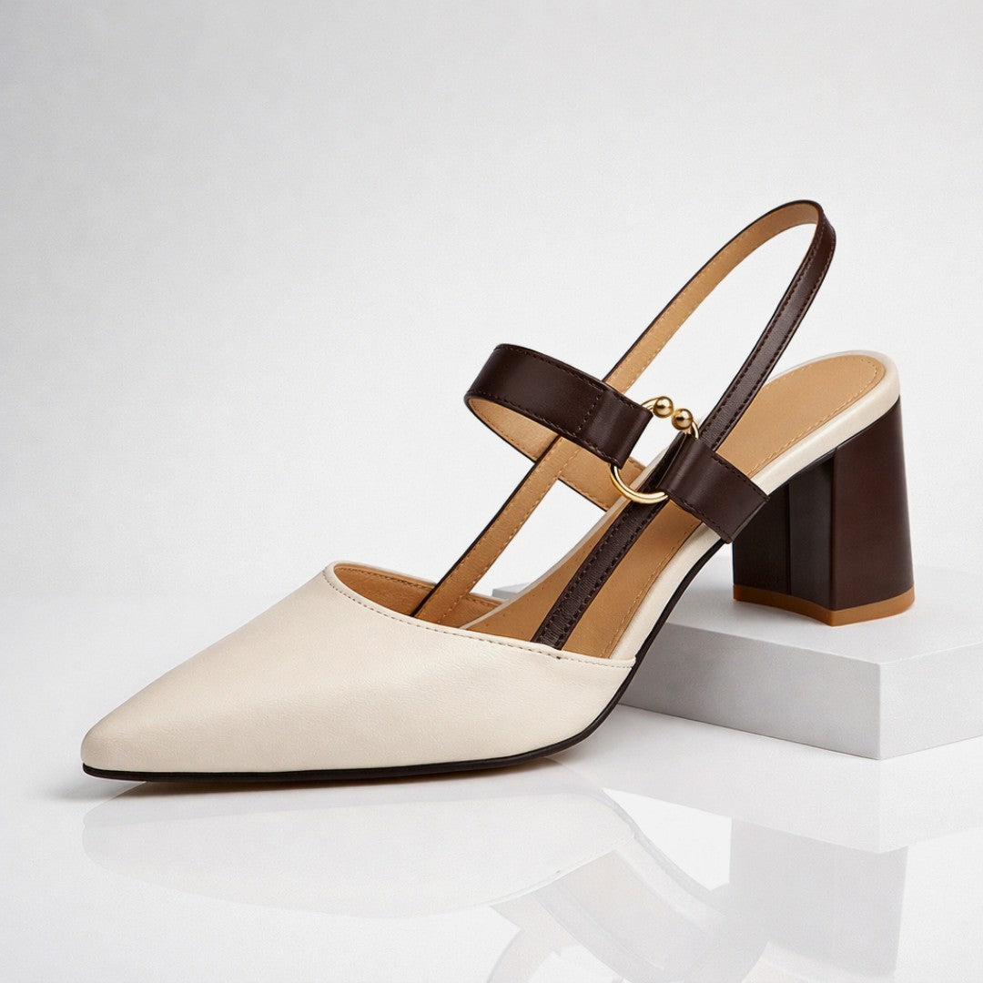 Dames Slingbacks met Blokhak en Ring