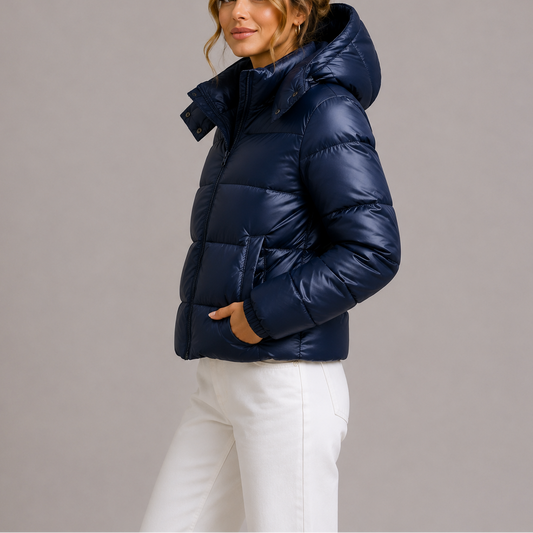 Dames Korte Puffer Jas met Capuchon