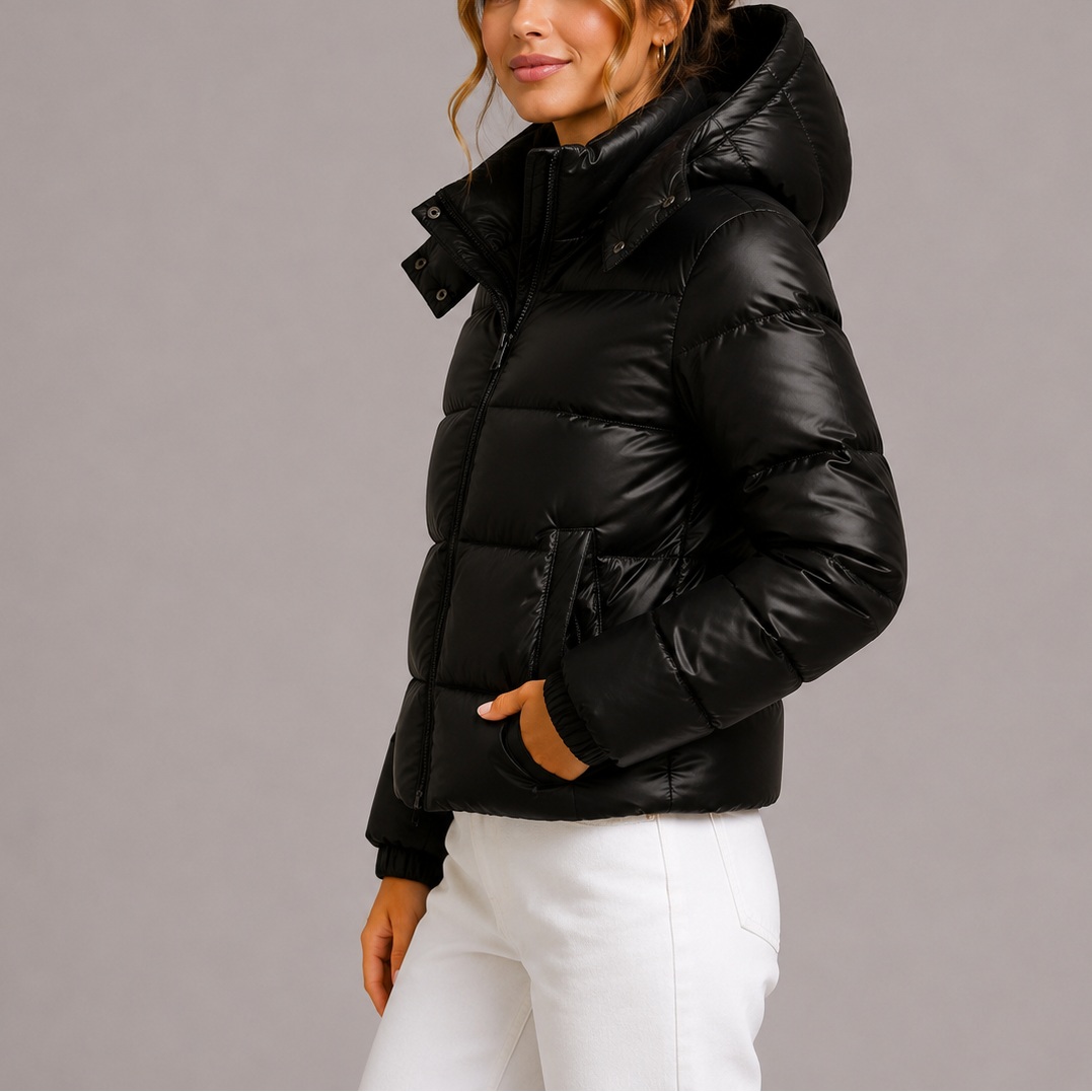 Dames Korte Puffer Jas met Capuchon