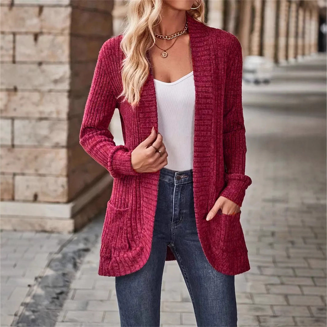 Dames Lang Vest met Zakken