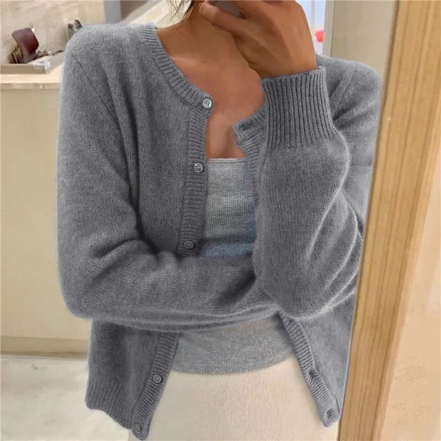 Dames Cropped Vest met Knoopsluiting