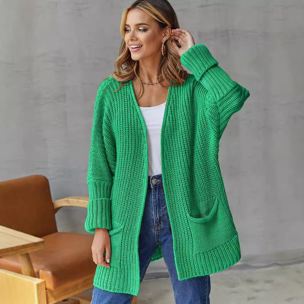 Dames Grofgebreid Vest met Zakken