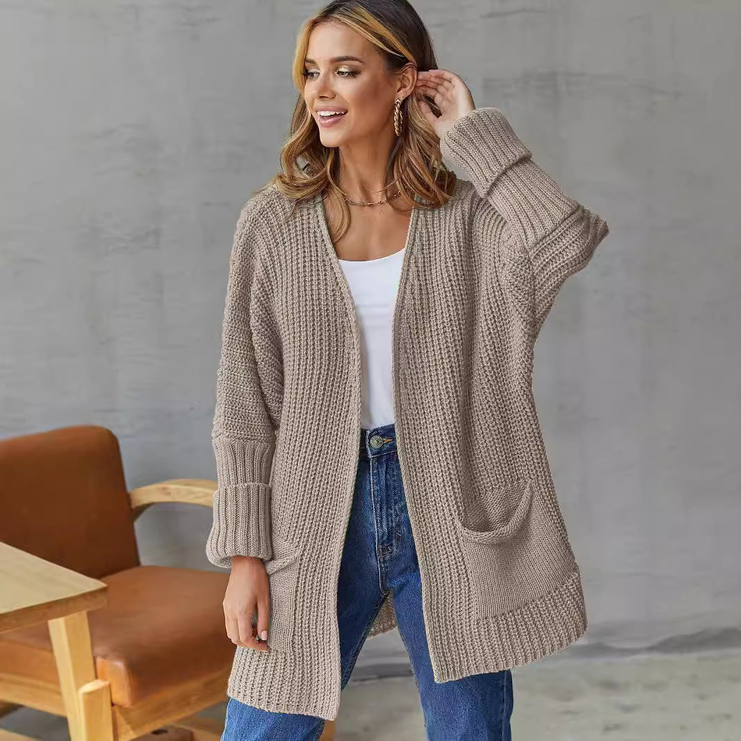 Dames Grofgebreid Vest met Zakken