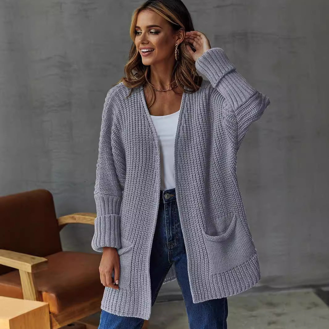 Dames Grofgebreid Vest met Zakken