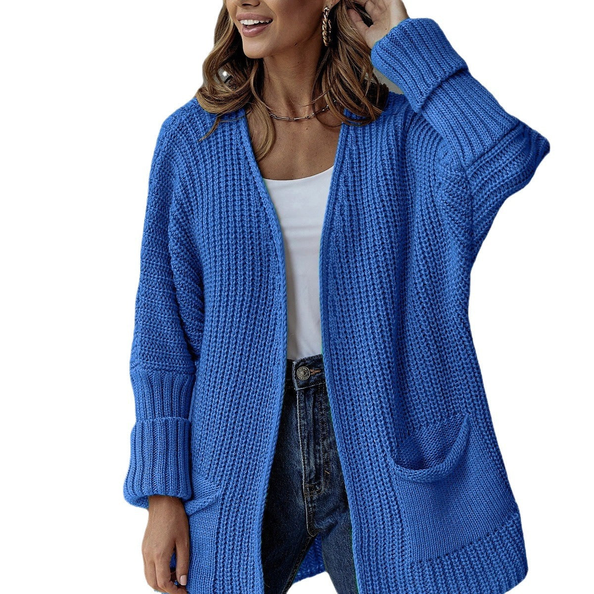 Dames Grofgebreid Vest met Zakken
