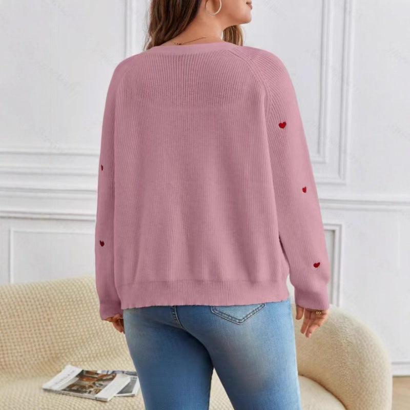 Dames Gebreid Vest met Hartapplicaties in Casual Pasvorm