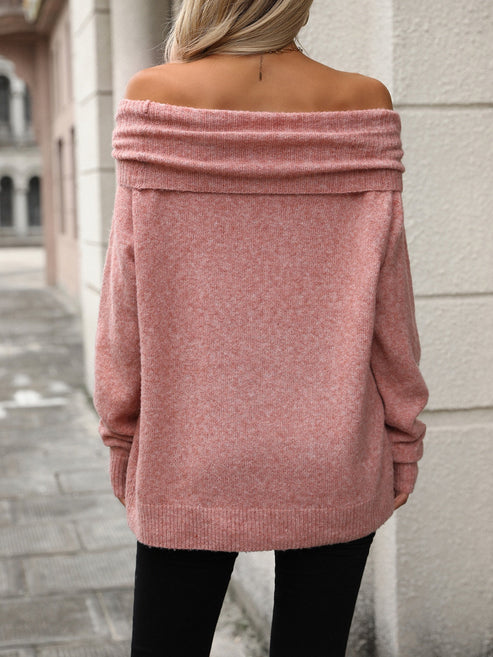 Dames Off Shoulder Trui met Col