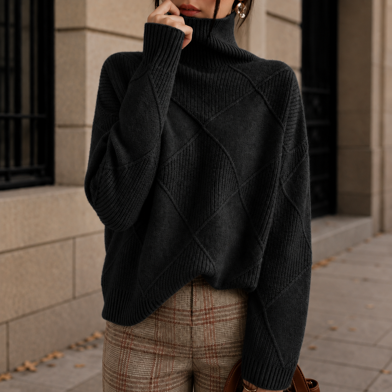 Dames Oversized Coltrui met Wijde Mouwen