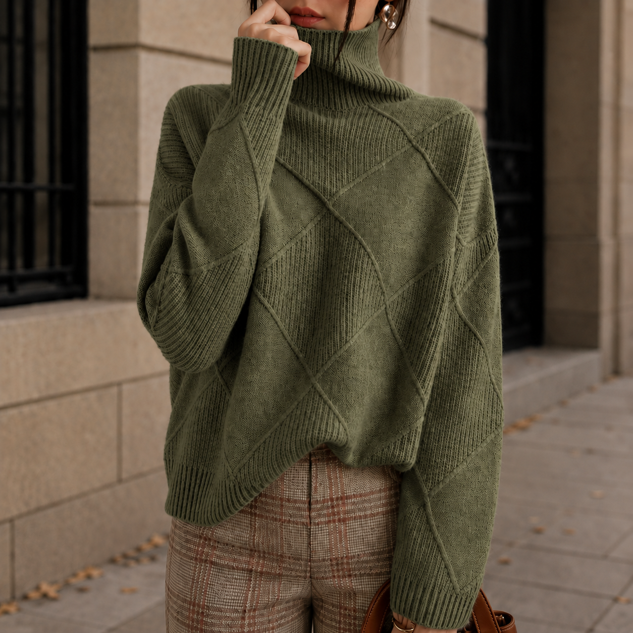 Dames Oversized Coltrui met Wijde Mouwen