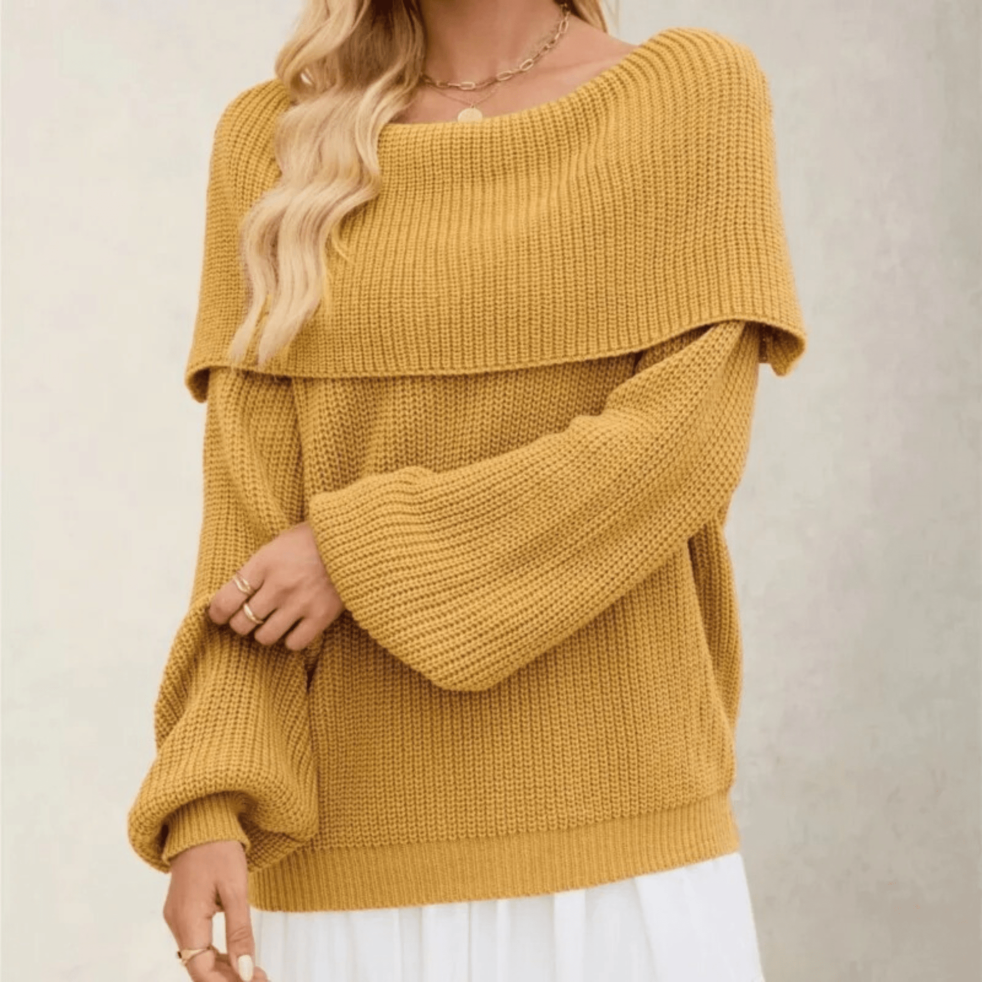 Dames Geribbelde Off Shoulder Trui