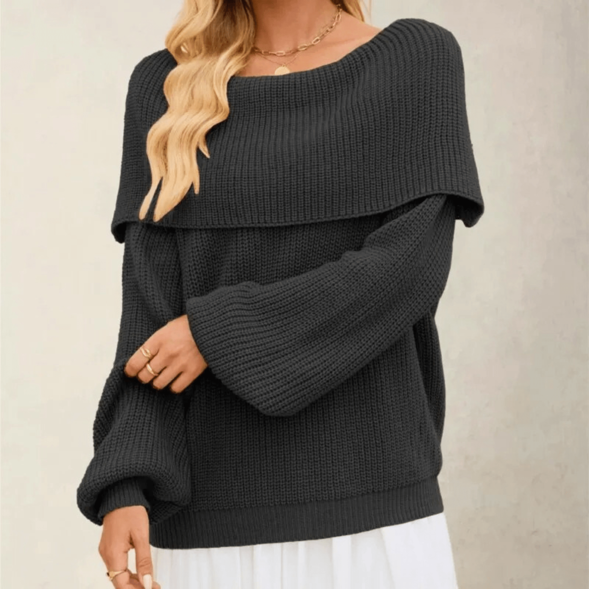 Dames Geribbelde Off Shoulder Trui