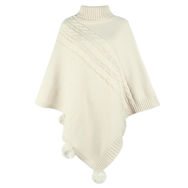 Dames Poncho met Hoge Kraag