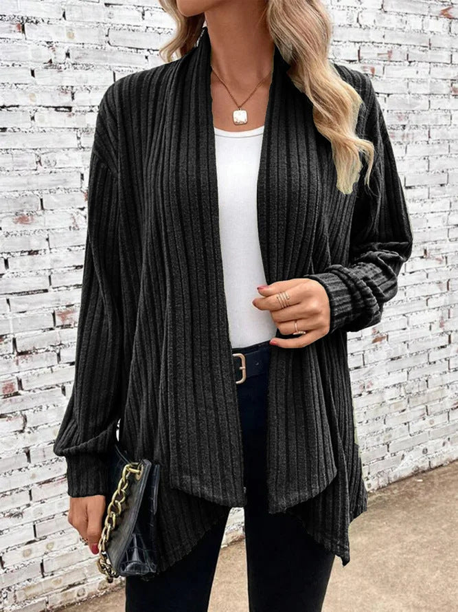 Dames Grof Gebreide Kimono met Relaxte Pasvorm en Lange Mouwen