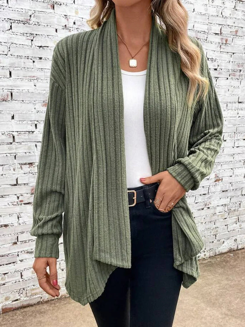 Dames Grof Gebreide Kimono met Relaxte Pasvorm en Lange Mouwen