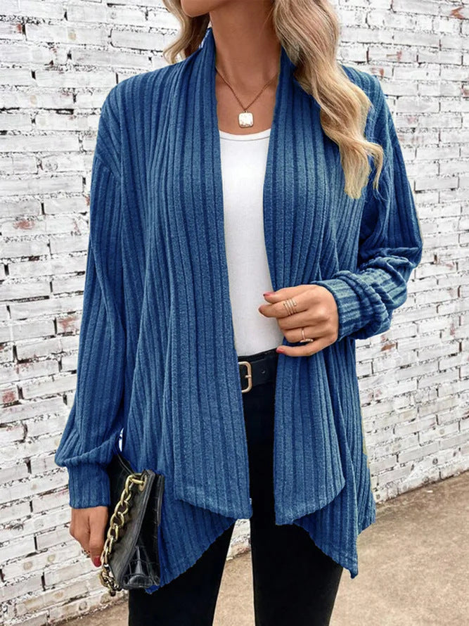 Dames Grof Gebreide Kimono met Relaxte Pasvorm en Lange Mouwen